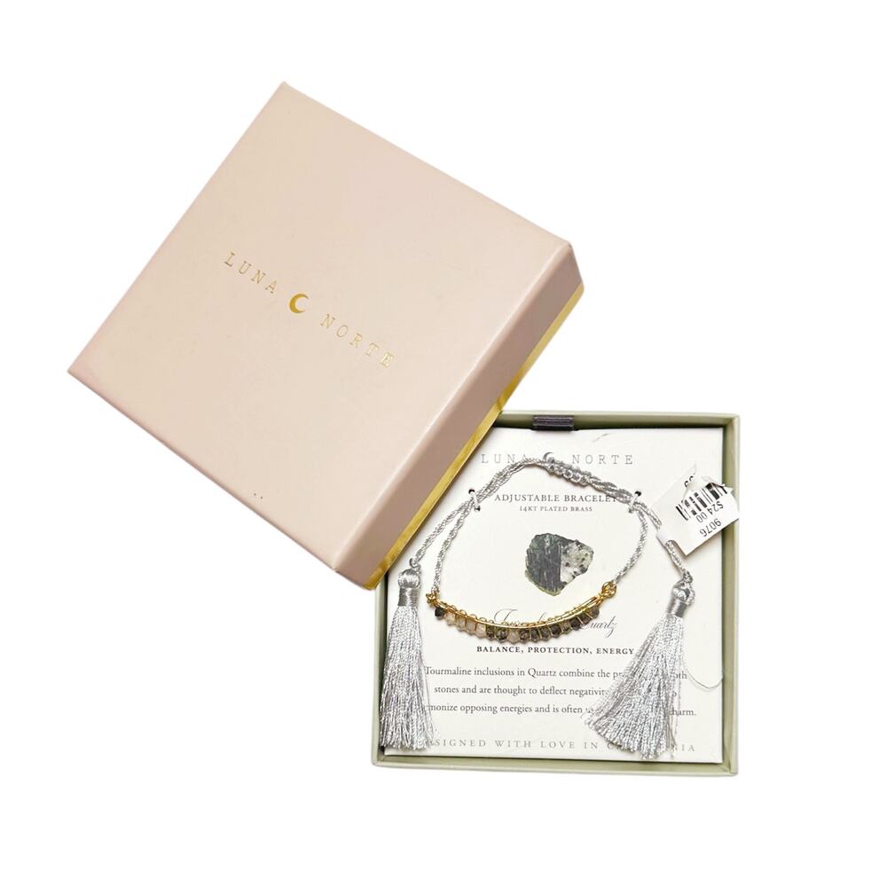 Luna Norte Tourmalinated Quartz Adjustable Bracelet - Balance/Protection/Energy